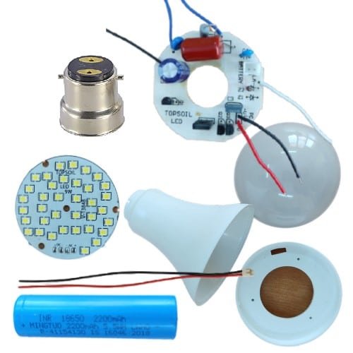 9 Watt ACDC Inverter LED Bulb Raw Material Pack of 10 9 Watt AC DC LED Bulb Raw Material