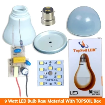 9watt led bulb raw material with TOPSOIL Box