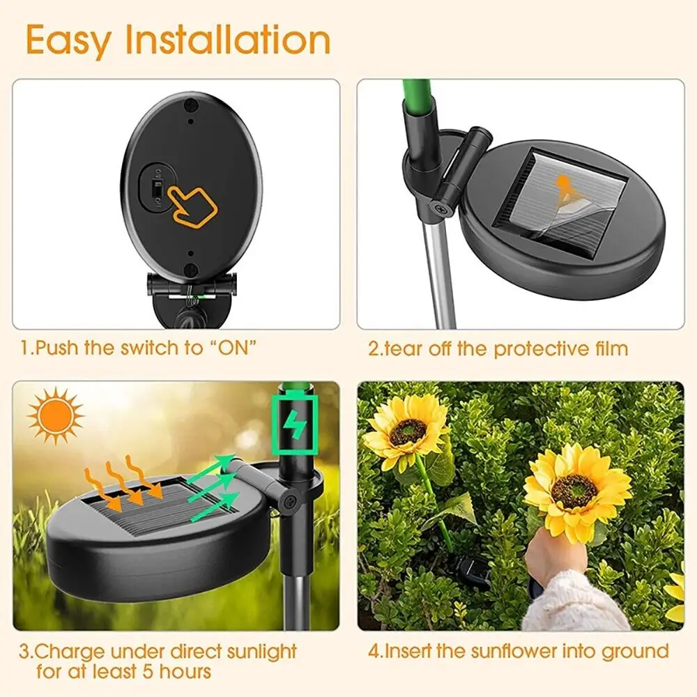 Folwer-Lights sunflower solar garden lights